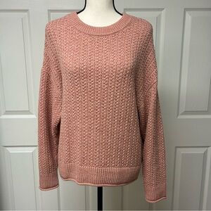 Universal Thread™️ Goods Co. Crochet knit crew neck Sweater, Tawny Rose, Medium